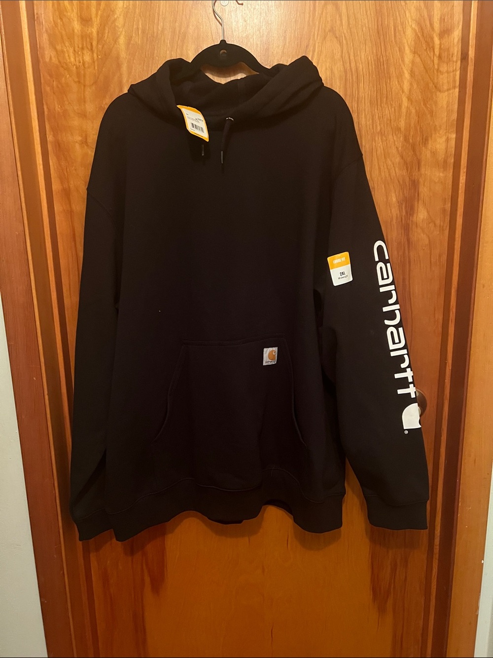 NWT Carhartt Men's Black Hoodie Sweatshirt. Loose fit